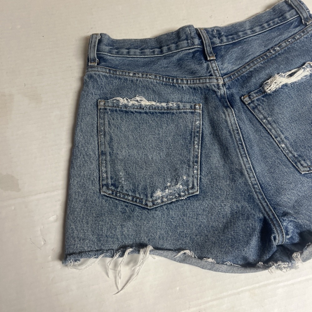 Agolde Women's Dee Vintage High Rise Denim Short Distressed Size 27 100% Cotton - Picture 11 of 11